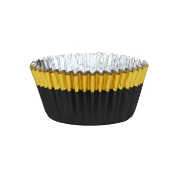 Cupcake Baking Cases - Black with Gold Trim